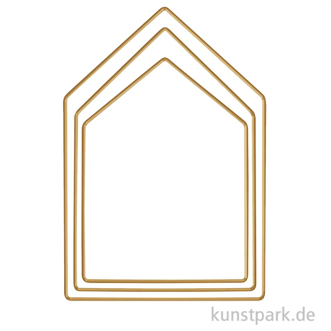 Artikelbild 1 des Artikels “Metallringe Häuser, Gold, je 1 x 19 cm + 23 cm + 27,5 cm, 3 Stück “