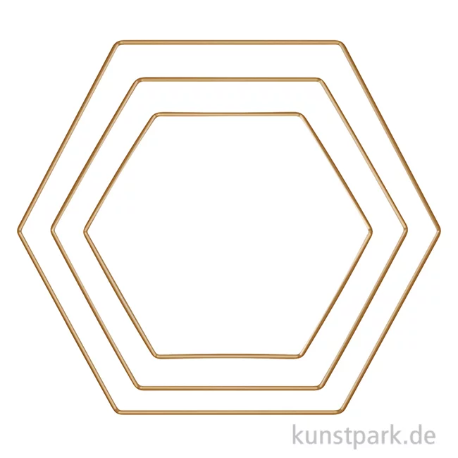 Artikelbild 1 des Artikels “Metallringe Hexagon, Gold, je 1 x 20 cm + 25 cm + 30 cm, 3 Stück “