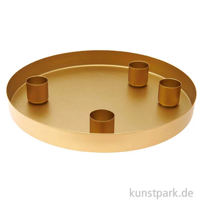 Artikelbild 1 des Artikels “Metalltablett mit 4 magnetischen Kerzenhaltern, Gold “