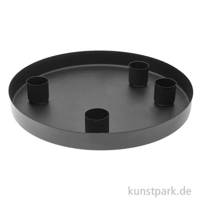 Artikelbild 1 des Artikels “Metalltablett mit 4 magnetischen Kerzenhaltern, Schwarz Matt “