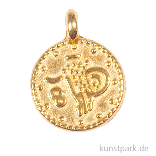 Artikelbild 1 des Artikels “Mini-Anhänger Metall - goldene Münze, 6 Stück “