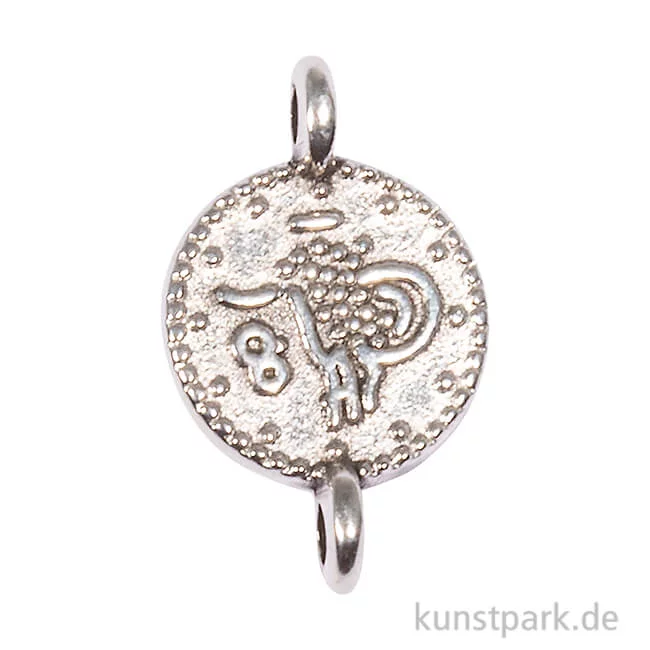 Artikelbild 1 des Artikels “Mini-Anhänger Metall - silberne Münze mit 2 Ösen, 4 Stück “