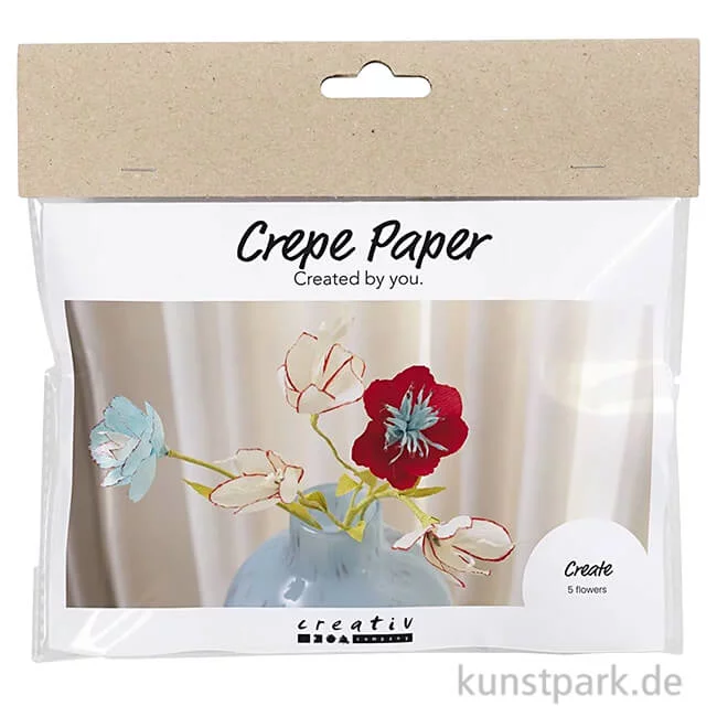 Artikelbild 1 des Artikels “Mini Bastelset - Blumen aus Krepppapier, Pastellfarben “