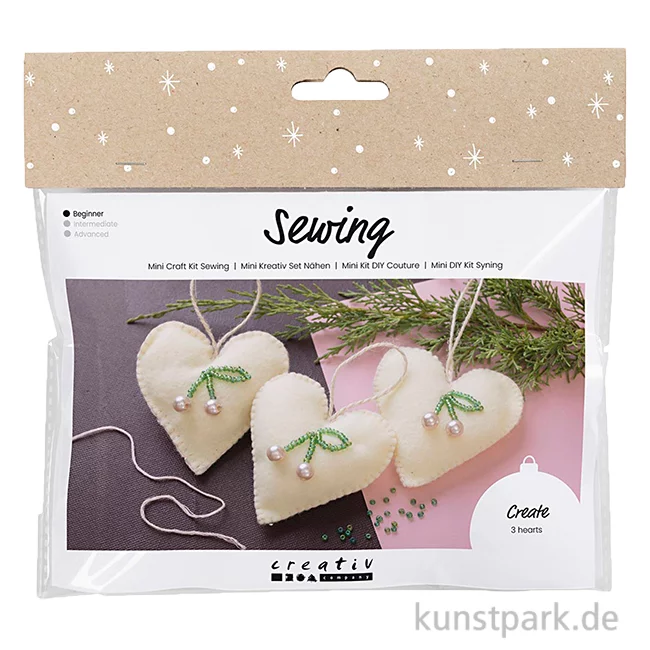 Artikelbild 1 des Artikels “Mini Bastelset - Herz Anhänger Nähen, Creme “