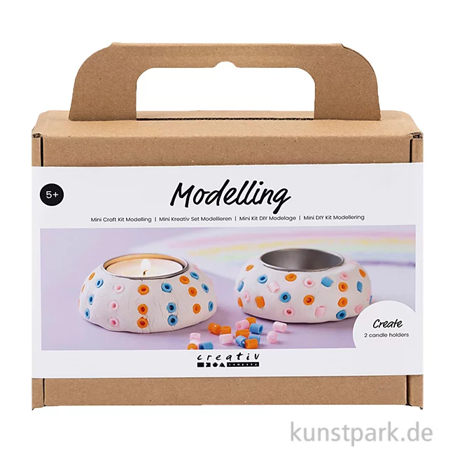 Artikelbild 1 des Artikels “Mini Bastelset - Kerzenhalter Modellieren, Weiß “