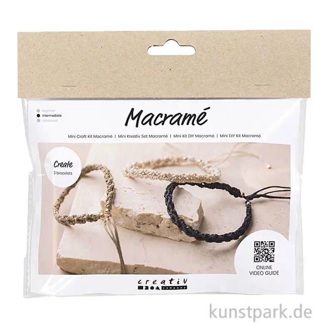 Artikelbild 1 des Artikels “Mini Bastelset Makramee - Armbänder, Schwarz, Olivbraun, Beige “
