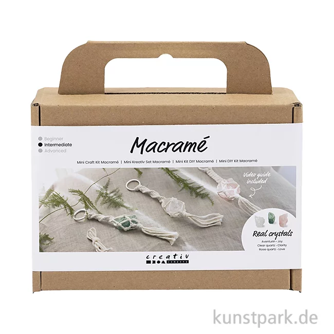 Artikelbild 1 des Artikels “Mini Bastelset Makramee - Schlüsselanhänger mit Kristallen “