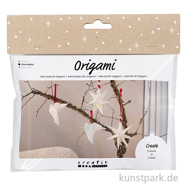 Artikelbild 1 des Artikels “Mini Bastelset - Origami Baumschmuck, Rot, Weiß “
