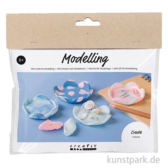Artikelbild 1 des Artikels “Mini Bastelset - Schalen Modellieren, Hellpink, Pastellblau “