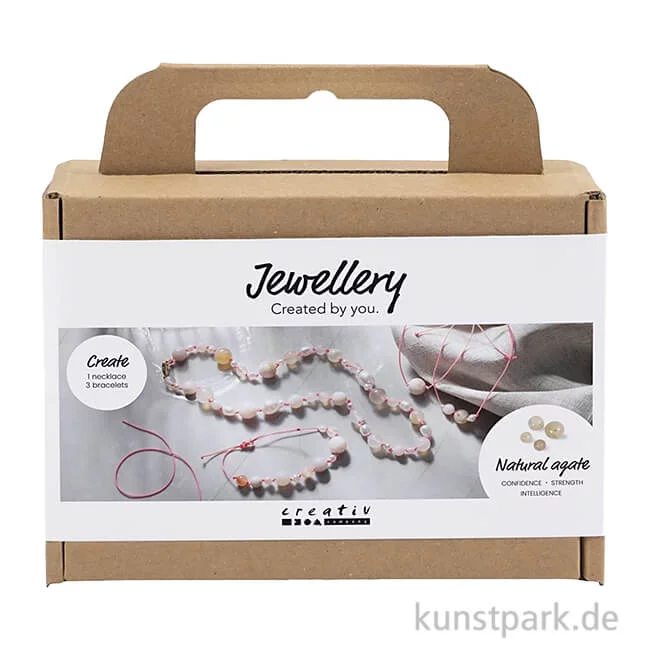 Artikelbild 1 des Artikels “Mini Bastelset Schmuck, Achat Perlenkette + Armband “