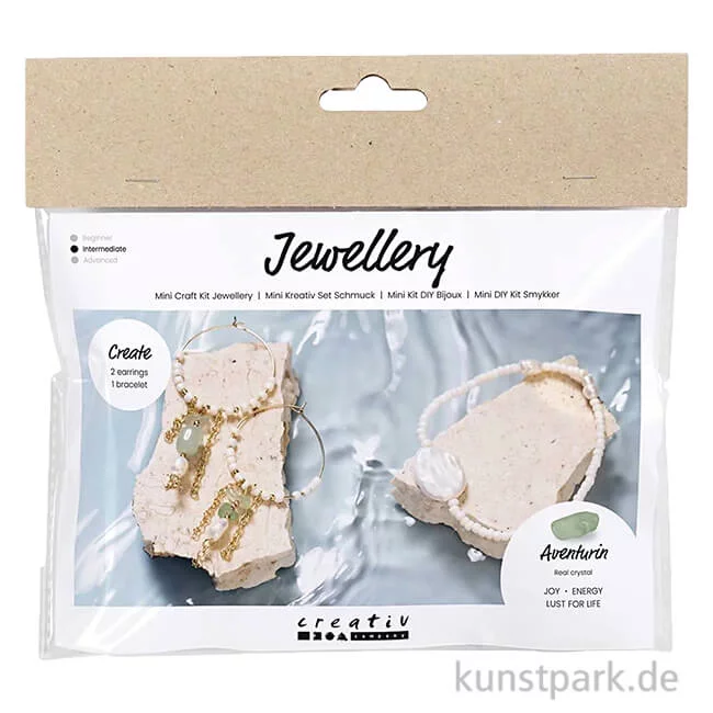 Artikelbild 1 des Artikels “Mini Bastelset Schmuck, Armband + Ohrringe mit Aventurin-Quarz “