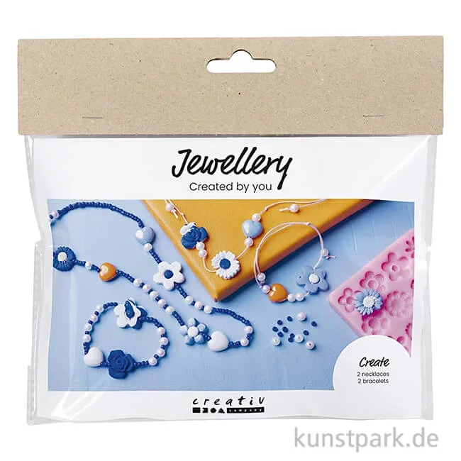 Artikelbild 1 des Artikels “Mini Bastelset Schmuck, Blumen, Blau, Weiß “