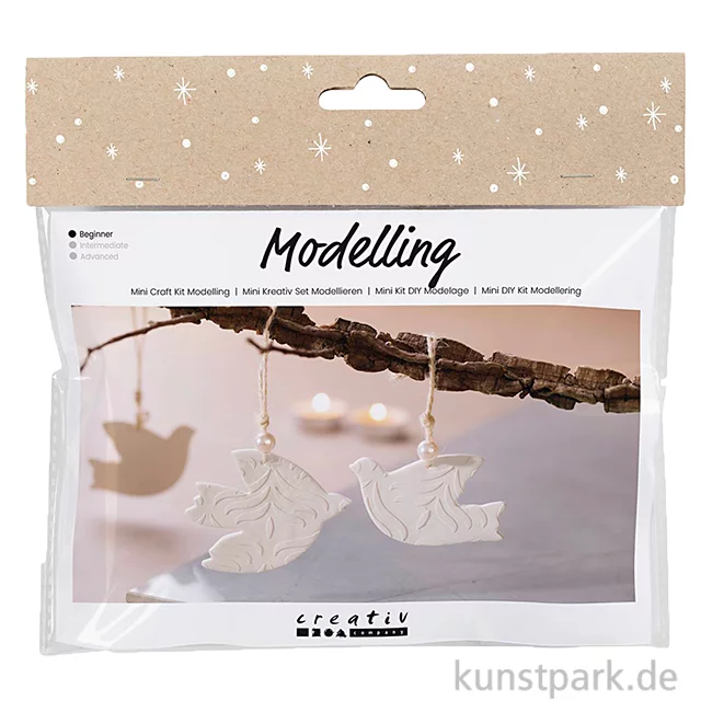 Artikelbild 1 des Artikels “Mini Bastelset - Tauben Anhänger Modellieren, Creme “