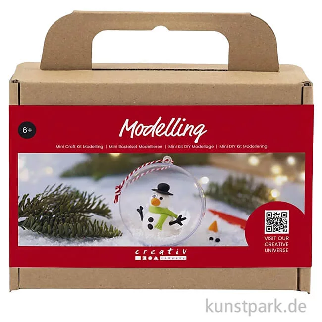 Artikelbild 1 des Artikels “Mini Bastelset Weihnachtskugel Modellieren, Schneemann “