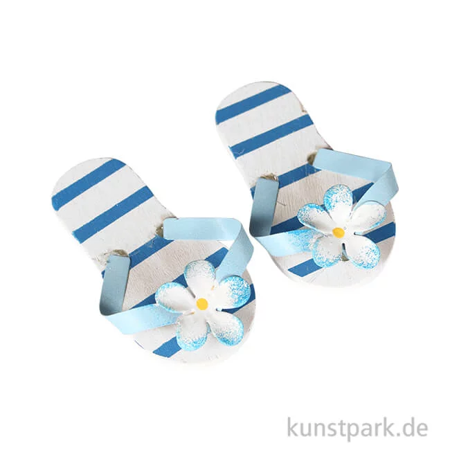 Artikelbild 1 des Artikels “Mini Flip-Flops - blau gestreift, 6 cm “