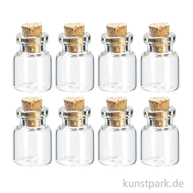 Artikelbild 1 des Artikels “Mini Glasröhrchen mit Kork, 16 x 22 mm, 8 Stück “