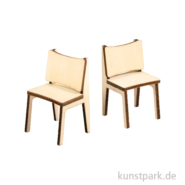 Artikelbild 1 des Artikels “Mini Holzstühle, Natur, 2,2 x 2,5 x 4 cm, 2 Stück “