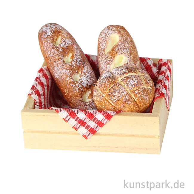 Artikelbild 1 des Artikels “Mini Kiste mit drei Broten, 4 x 3 x 2 cm “