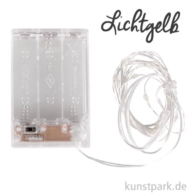 Artikelbild 1 des Artikels “Mini LED-Lichterkette mit 10 Lampen und Timer - Lichtgelb “
