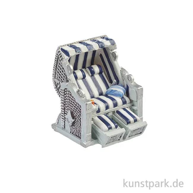 Artikelbild 1 des Artikels “Mini Strandkorb - Blau-Weiß, 6,5x6,5x5 cm “
