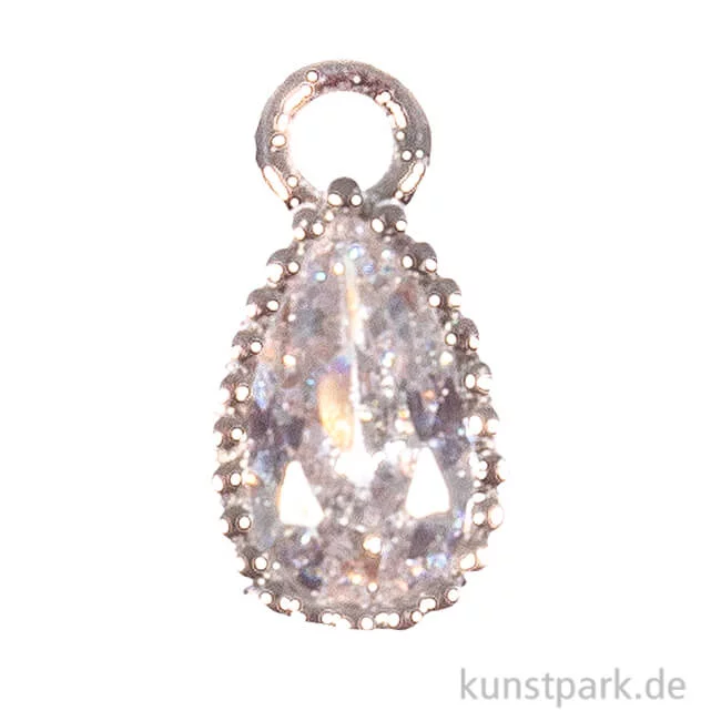 Artikelbild 1 des Artikels “Mini-Strassanhänger Metall - silbener Tropfen, 2 Stück “