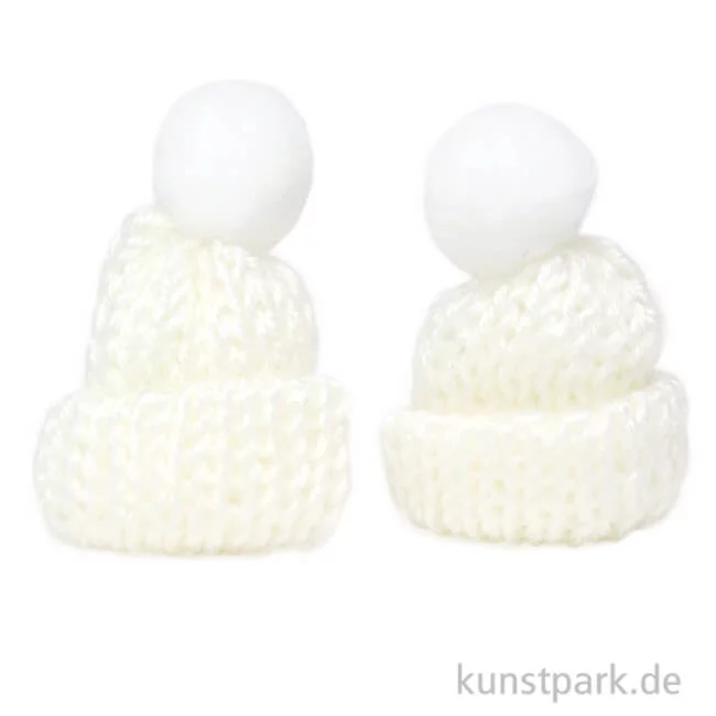 Artikelbild 1 des Artikels “Mini Strick-Mützen, Wollweiß, 4,5 cm, 2 Stück “