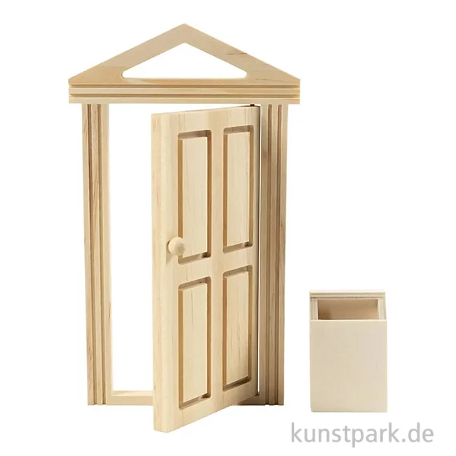 Artikelbild 1 des Artikels “Mini Tür mit Gesims und Briefkasten, 10,5 x 18 cm “