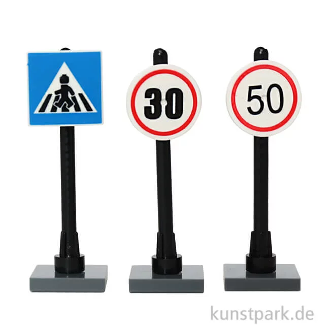 Artikelbild 1 des Artikels “Mini Verkehrsschilder Set II, 1,5 - 5,5 cm, 3 Stück “
