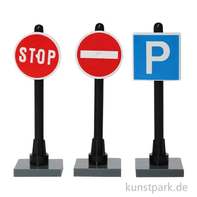 Artikelbild 1 des Artikels “Mini Verkehrsschilder Set I, 1,5 - 5,5 cm, 3 Stück “