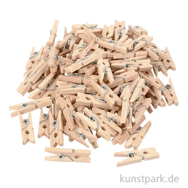 Artikelbild 1 des Artikels “Mini-Wäscheklammern aus Holz, 25x3 mm, 100 Stück “