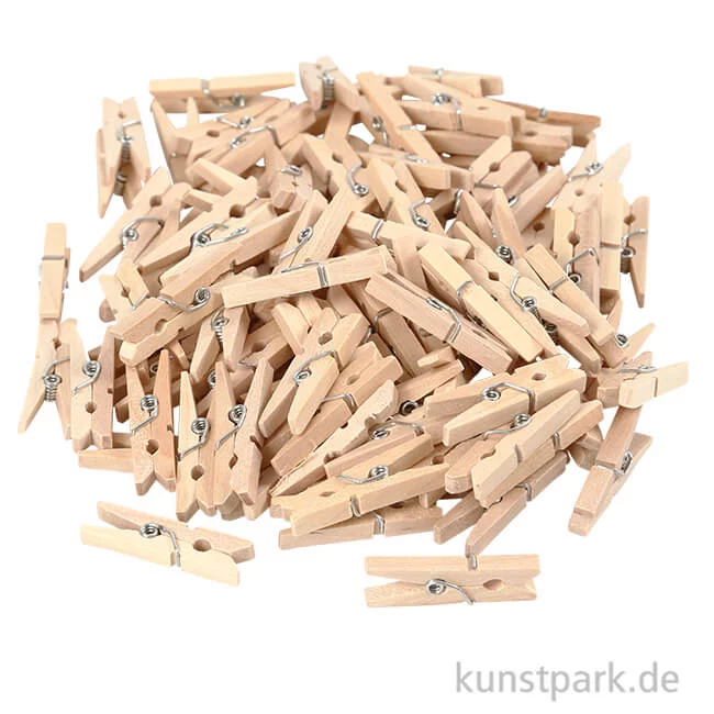 Artikelbild 1 des Artikels “Mini-Wäscheklammern aus Holz, 30x3 mm, 100 Stück “