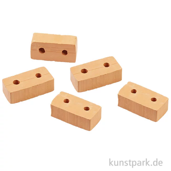 Artikelbild 1 des Artikels “Mini Ziegelsteine mit Loch, Rot, 2,5 x 1,3 x 0,9 cm, 5 Stück “