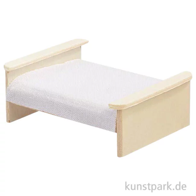 Artikelbild 1 des Artikels “Miniatur Bett, Holz, Natur, 9 x 7 x 3,5 cm “