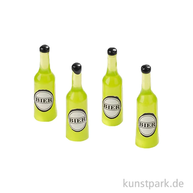 Artikelbild 1 des Artikels “Miniatur Bierflaschen, Grün, 4 Stück, 2,5 x 0,55 cm “