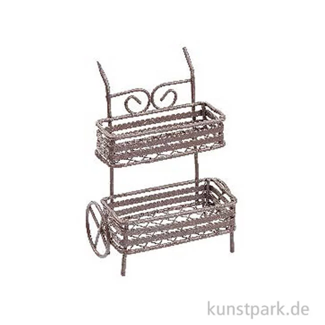 Artikelbild 1 des Artikels “Miniatur Blumenbank, Braun, Metall, 8 cm “