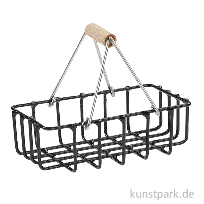Artikelbild 1 des Artikels “Miniatur Drahtkorb, Schwarz, 4,5 x 2,7 x 3,4 cm “