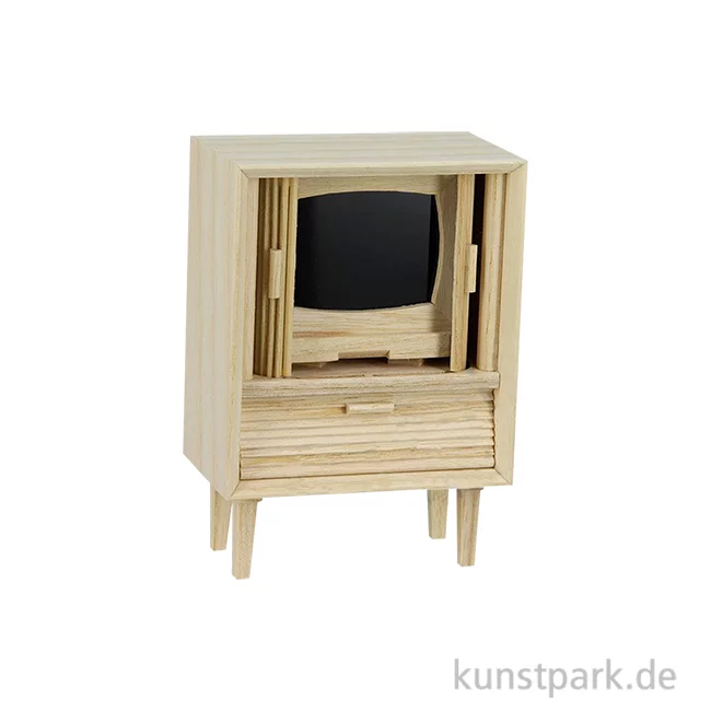 Artikelbild 1 des Artikels “Miniatur Fernsehschränkchen, Holz, 58 x 35 x 83 mm “