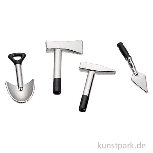 Artikelbild 1 des Artikels “Miniatur Gartenwerkzeug Set, Metall, 2,1-2,5 cm, 4 Stück “