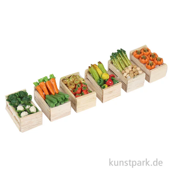 Artikelbild 1 des Artikels “Miniatur Gemüsekiste, sortiert, 3,2 x 1,8 cm “