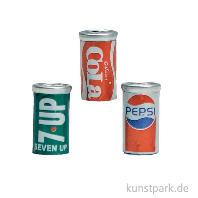 Artikelbild 1 des Artikels “Miniatur Getränkedosen 2,3 cm, 3 Stück sortiert “