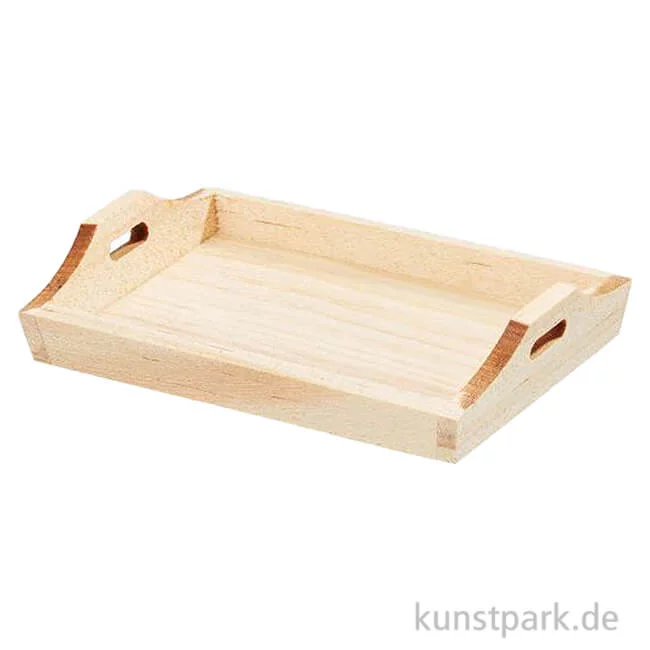 Artikelbild 1 des Artikels “Miniatur Holz-Tablett, 6,6 x 4,4 x 1,2 cm “