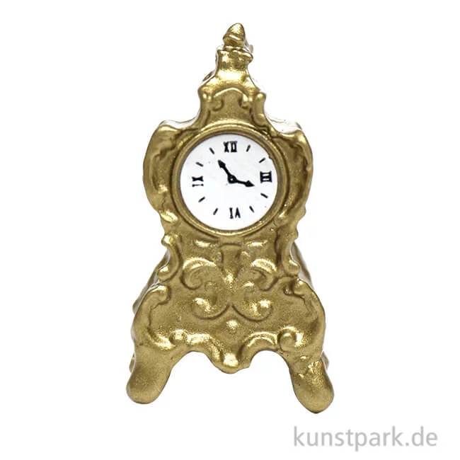 Artikelbild 1 des Artikels “Miniatur Kaminuhr, Gold, 1,5 x 0,9 x 2,8 cm “