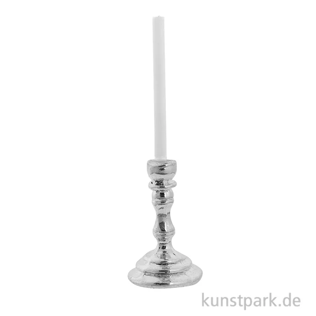 Artikelbild 1 des Artikels “Miniatur Kerzenhalter, Silber, 2 Stück, 1,2 x 4 cm “