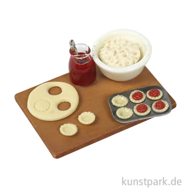 Artikelbild 1 des Artikels “Miniatur Kuchenbrett mit Teig + Törtchen, 3-teilig “