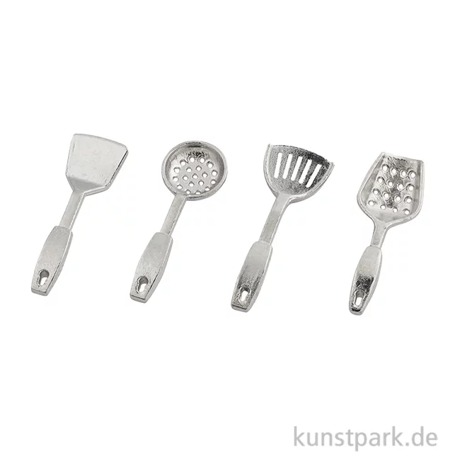 Artikelbild 1 des Artikels “Miniatur Küchenzubehör, Silber, 4-teilig, 3 cm “
