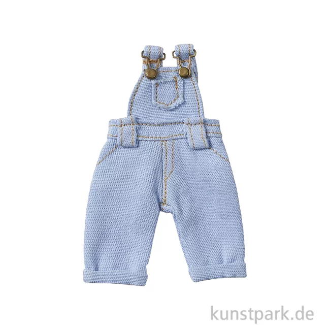 Artikelbild 1 des Artikels “Miniatur Latzhose, Blau, Jeans, 8,5 x 4 cm “