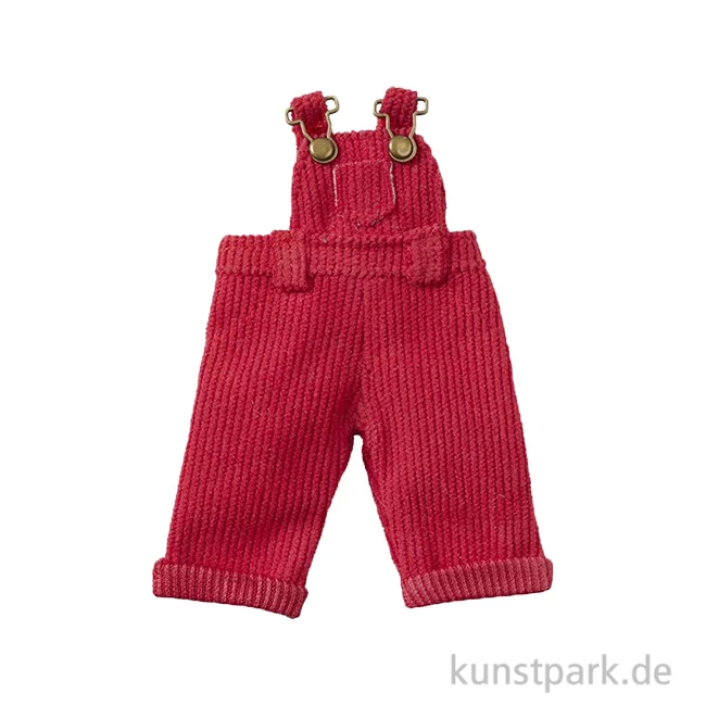 Artikelbild 1 des Artikels “Miniatur Latzhose, Rot, Cord, 8,5 x 4 cm “