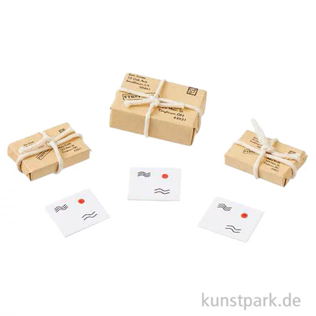 Artikelbild 1 des Artikels “Miniatur Päckchen + Briefe, Braun-Weiß, 15-30 mm, 6 Stück “