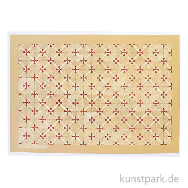 Artikelbild 1 des Artikels “Miniatur Parkett Kreuzmuster PVC, 27 x 18 cm “