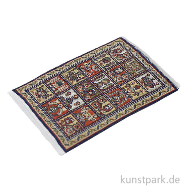 Artikelbild 1 des Artikels “Miniatur Perserteppich mit Schachbrettmuster, 8 x 12 cm “